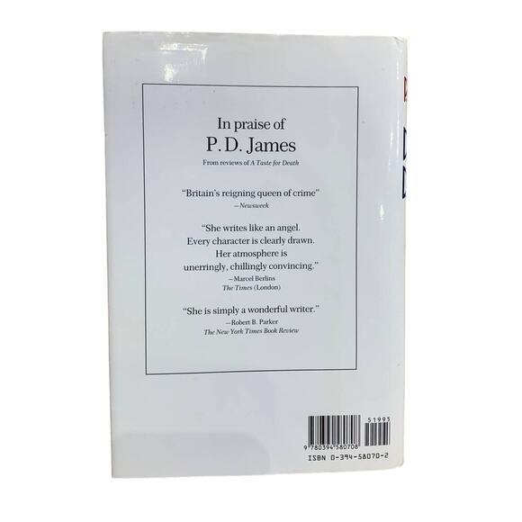 Vintage 1989 Devices and Desires Adam Dalgliesh Mystery Hardback Book PD James - Picture 2 of 2